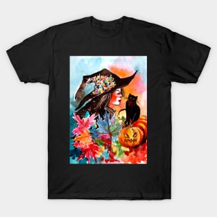 Witch and her cat T-Shirt